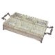 Silver-Plated Tray with Six Cut Glass Dishes, Vintage Entertaining Set