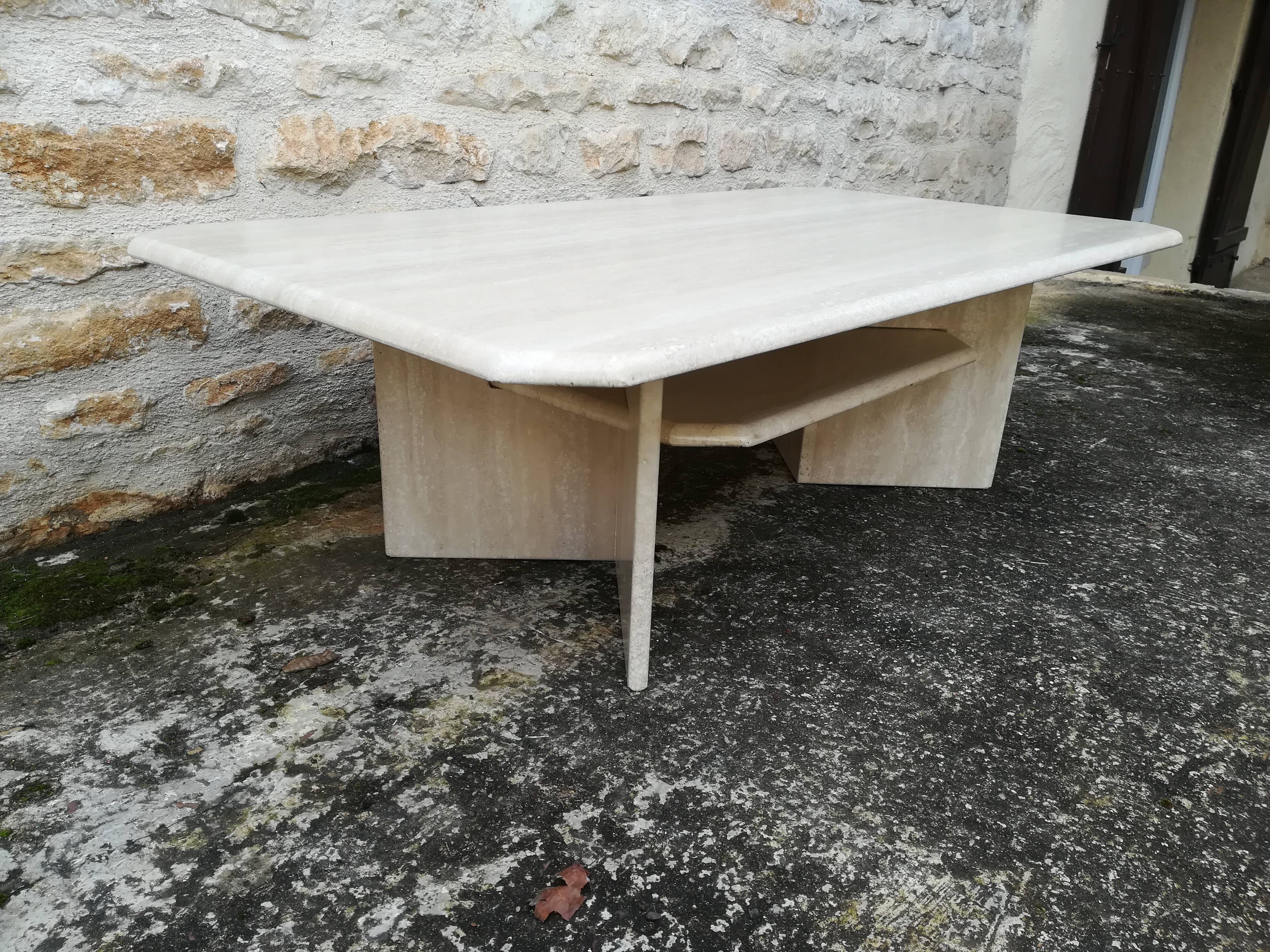 Travertine coffee table
