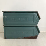 Pair of 50's Schaeffer industrial metal lockers