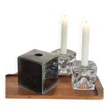 Vintage Virebent cubic vase