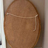 Miroir ovale en bois de pin
