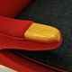 Red and massive Wingback armchair from around 1950`s, Scandinavian