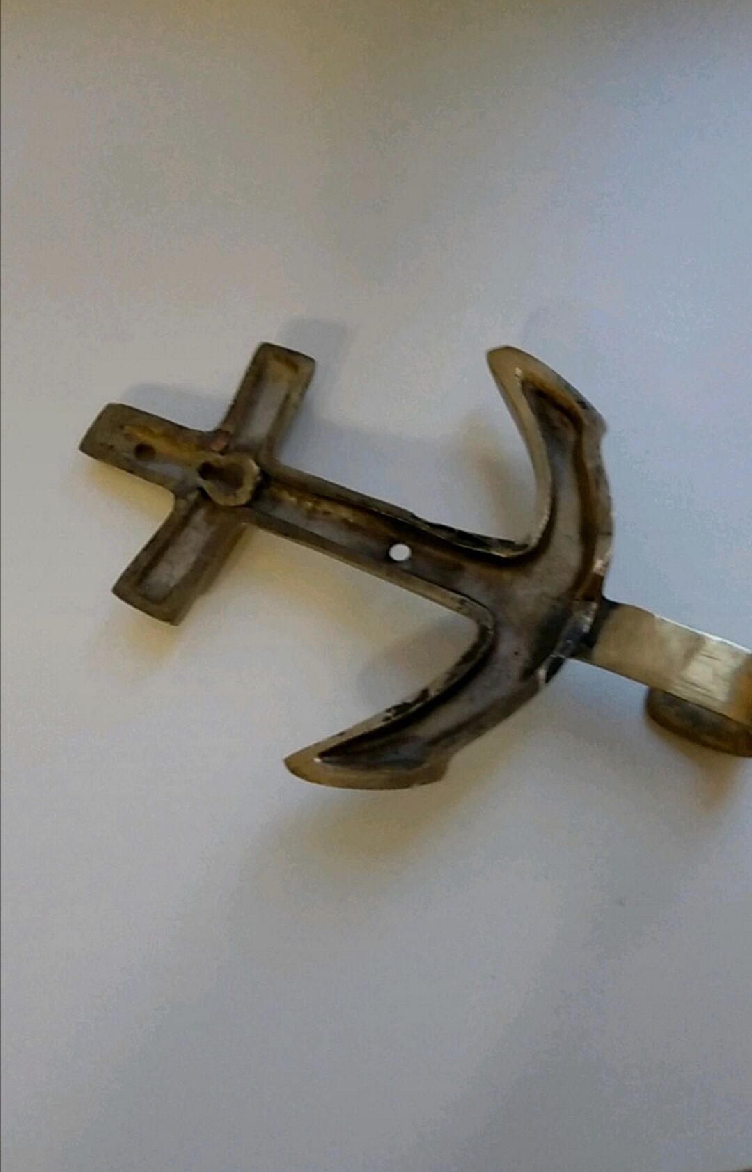 Patère forme ancre en laiton