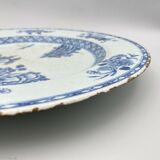 Blue and white porcelain dish China XVlllth pagoda decoration