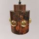 Two beautiful hanging lamps made of thin copper with inlaid glass 1970-80s