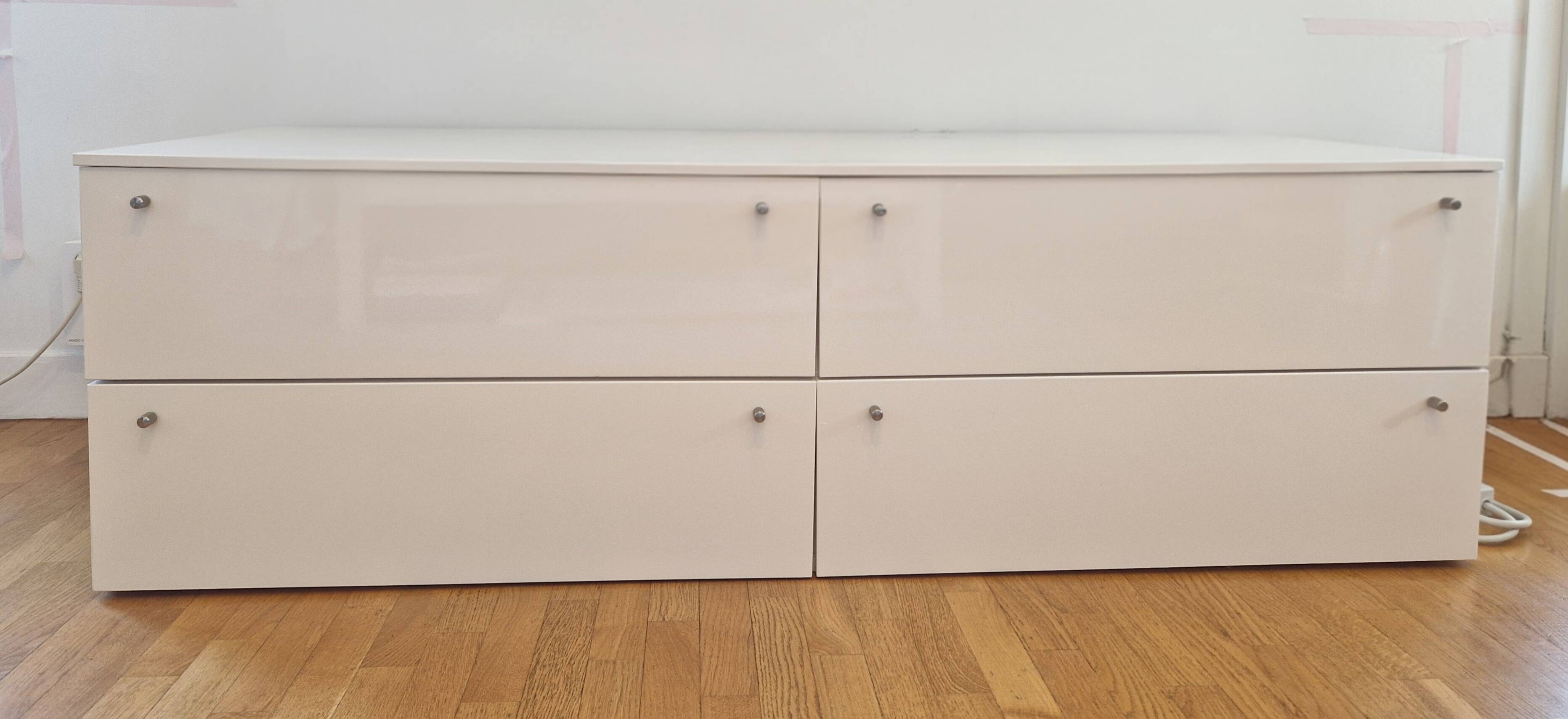 Ligne Roset TV unit, glossy white