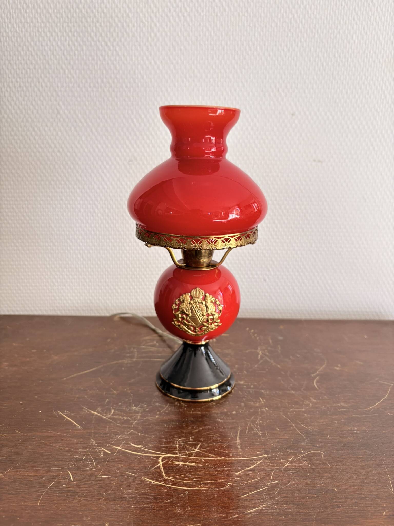 Opaline Table Lamp Florence Italy Fiorentine Vintage 1960 Napoléon III