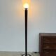 Mazda Art Deco floor lamp (1940s) – Stained wooden stem & frosted glass shade