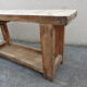 old solid wood workbench with drawer and seal