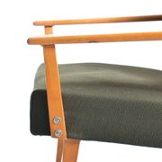 Mid-century armchair in green fabric and beech wood by Jitona, Czechoslovakia 1960s