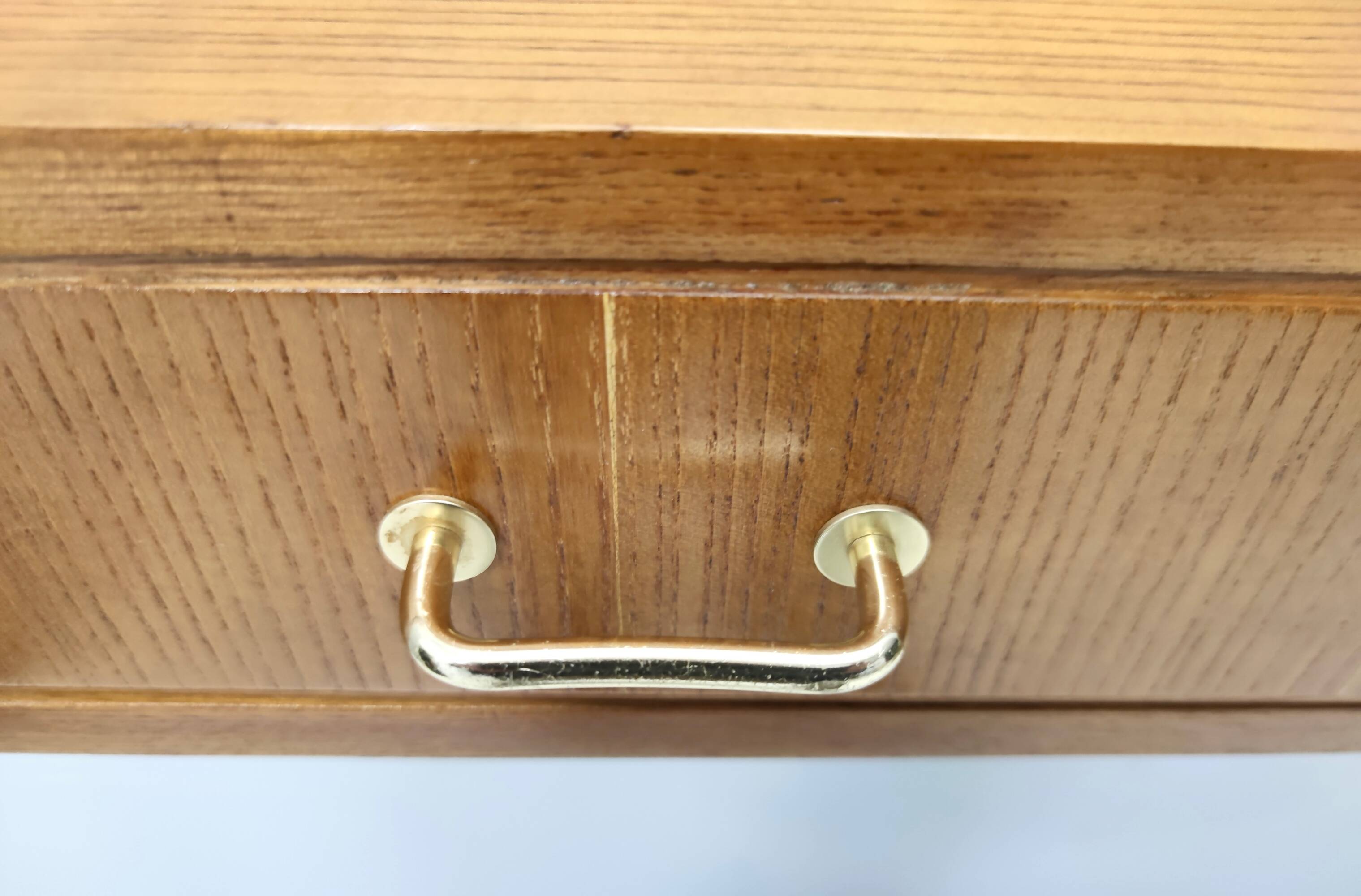 Beech and Durmast Wall-Mounted Console Table, Italy