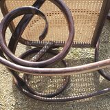 Rocking chair wood and canage seventies
