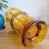 Amber molded glass vase