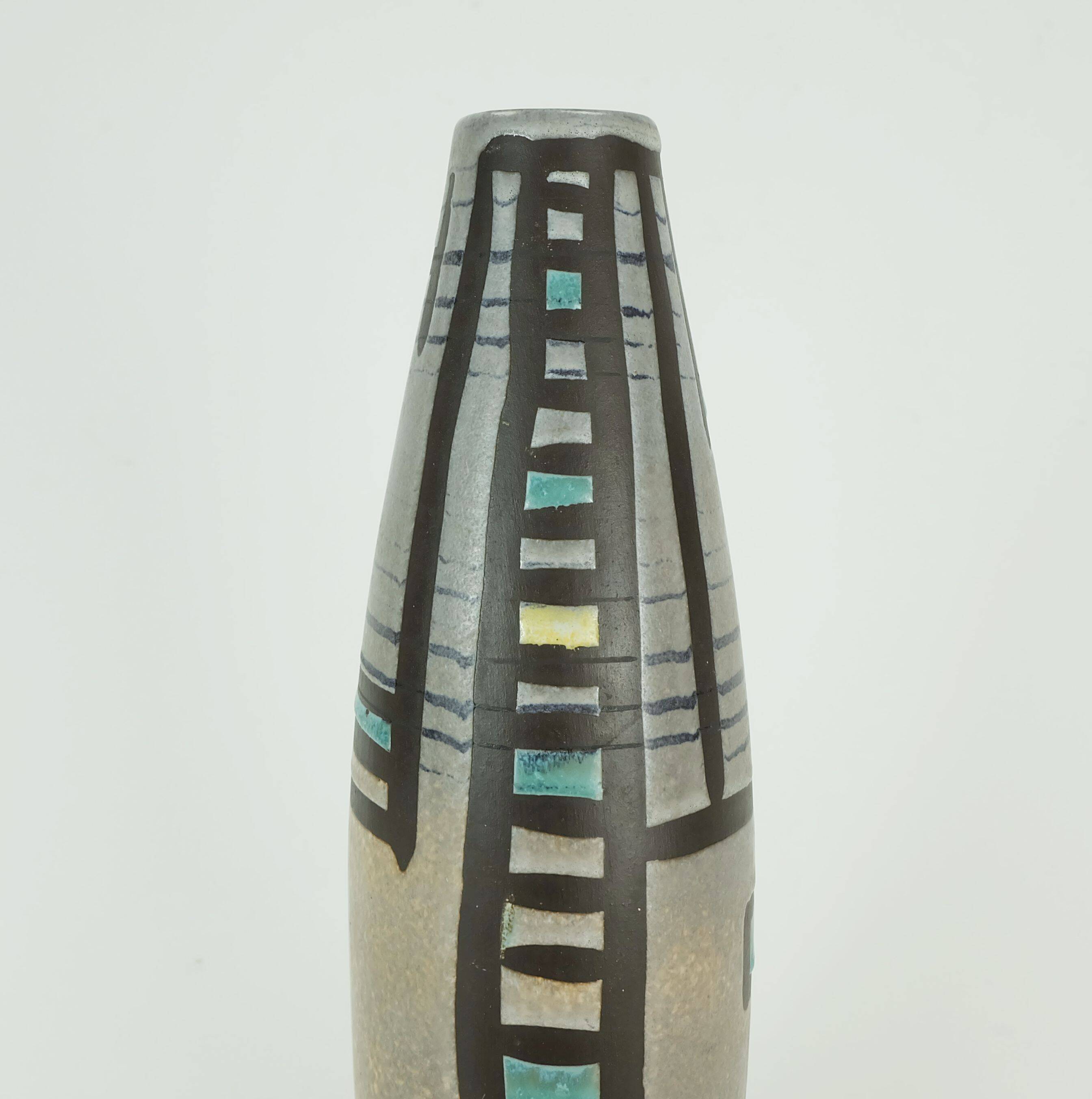 Elegant mid century modern marei ceramic vase late 1950s model 123 32