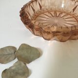 Pink molded glass ashtray