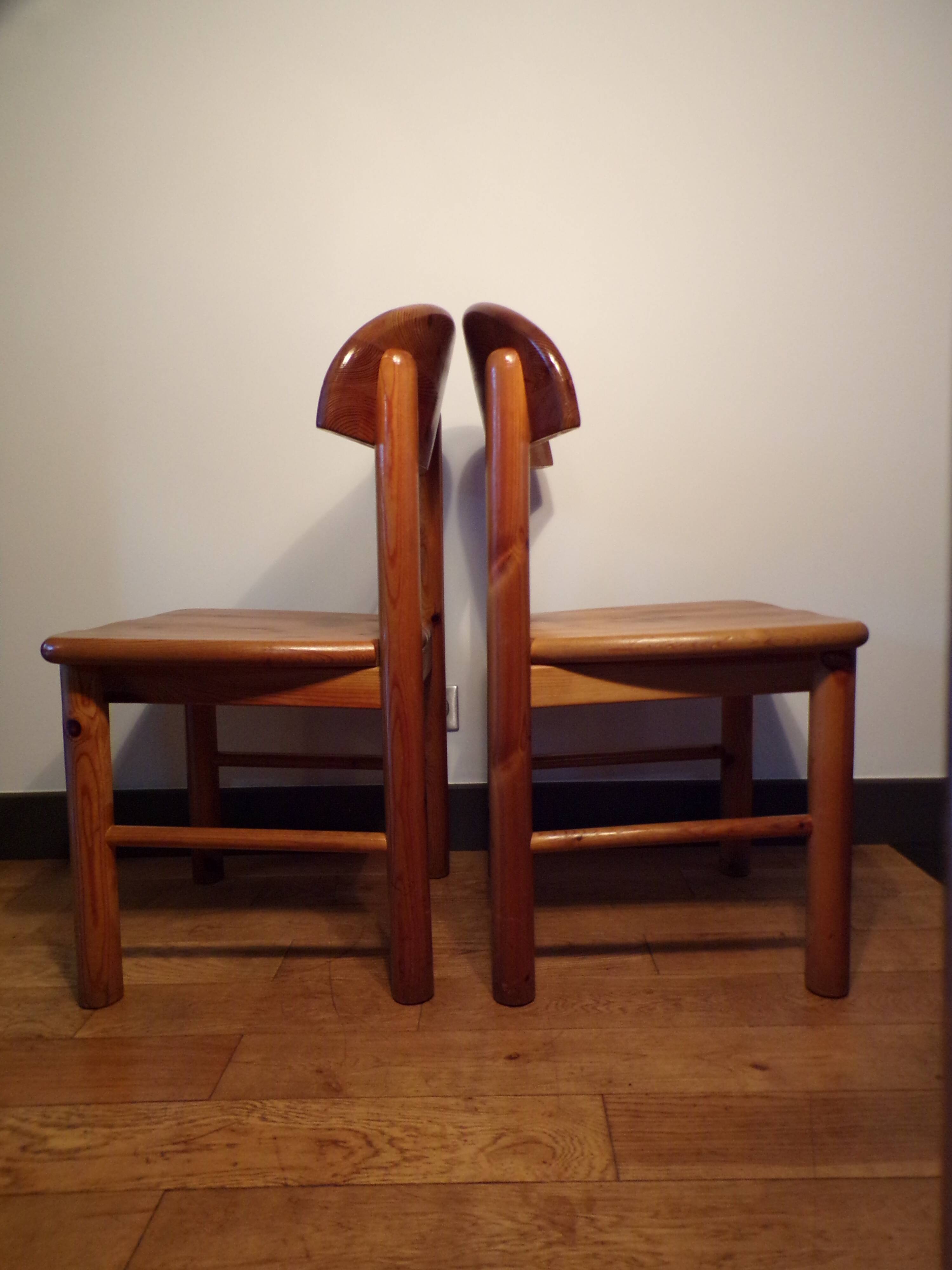 Pair of Rainer Daumiller chairs in oiled pine