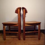 Pair of Rainer Daumiller chairs in oiled pine