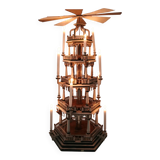 19th century handmade Christmas pyramid – rare and beautiful German folk art piece