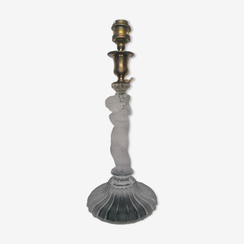 Lamp foot putti torch with baccarat