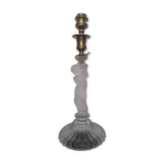 Lamp foot putti torch with baccarat