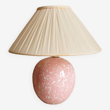 Ovoid lamp in speckled pink porcelain