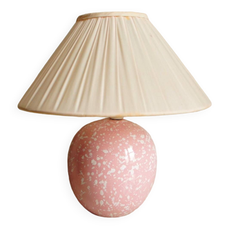 Lampe ovoïde en porcelaine rose mouchetée