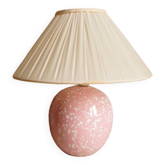 Ovoid lamp in speckled pink porcelain