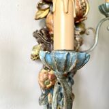 Pair of wooden wall lights, Italy 1950s