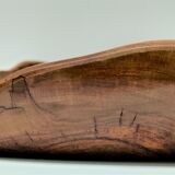 Sculptural cut solid walnut vintage monoxyl