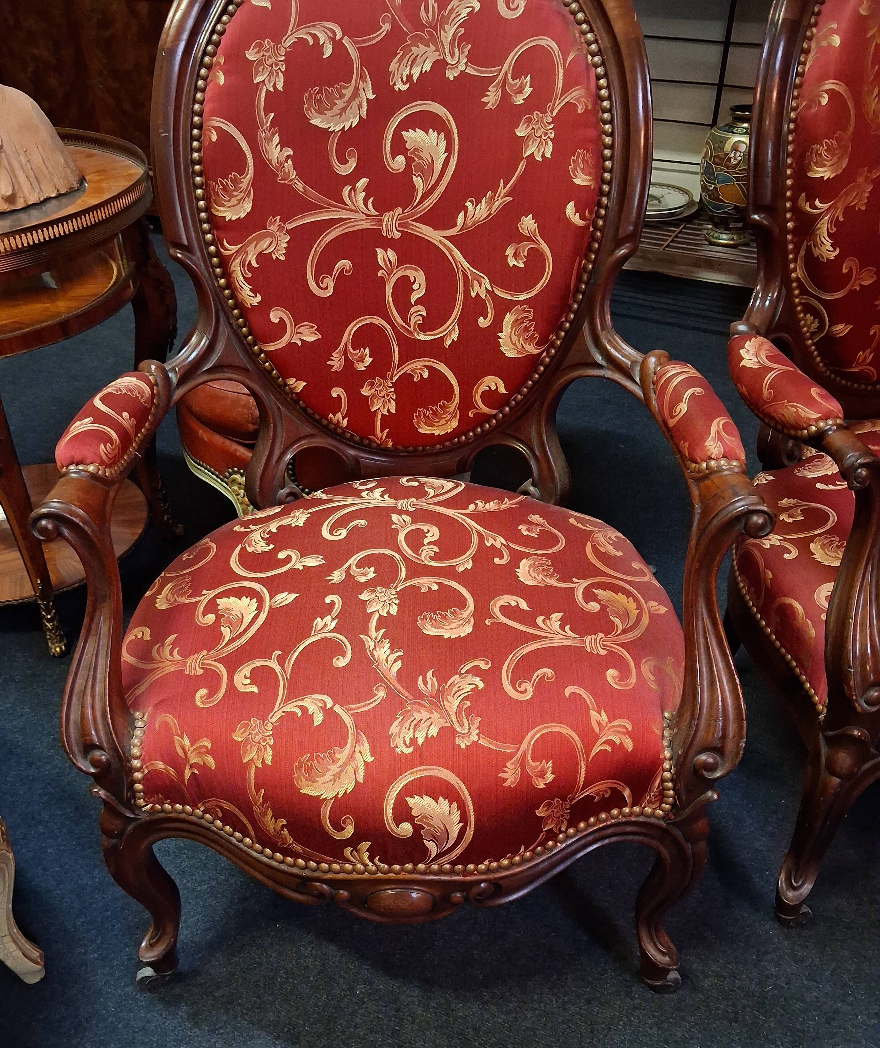 pair of mahogany armchairs, dating from the 19th century