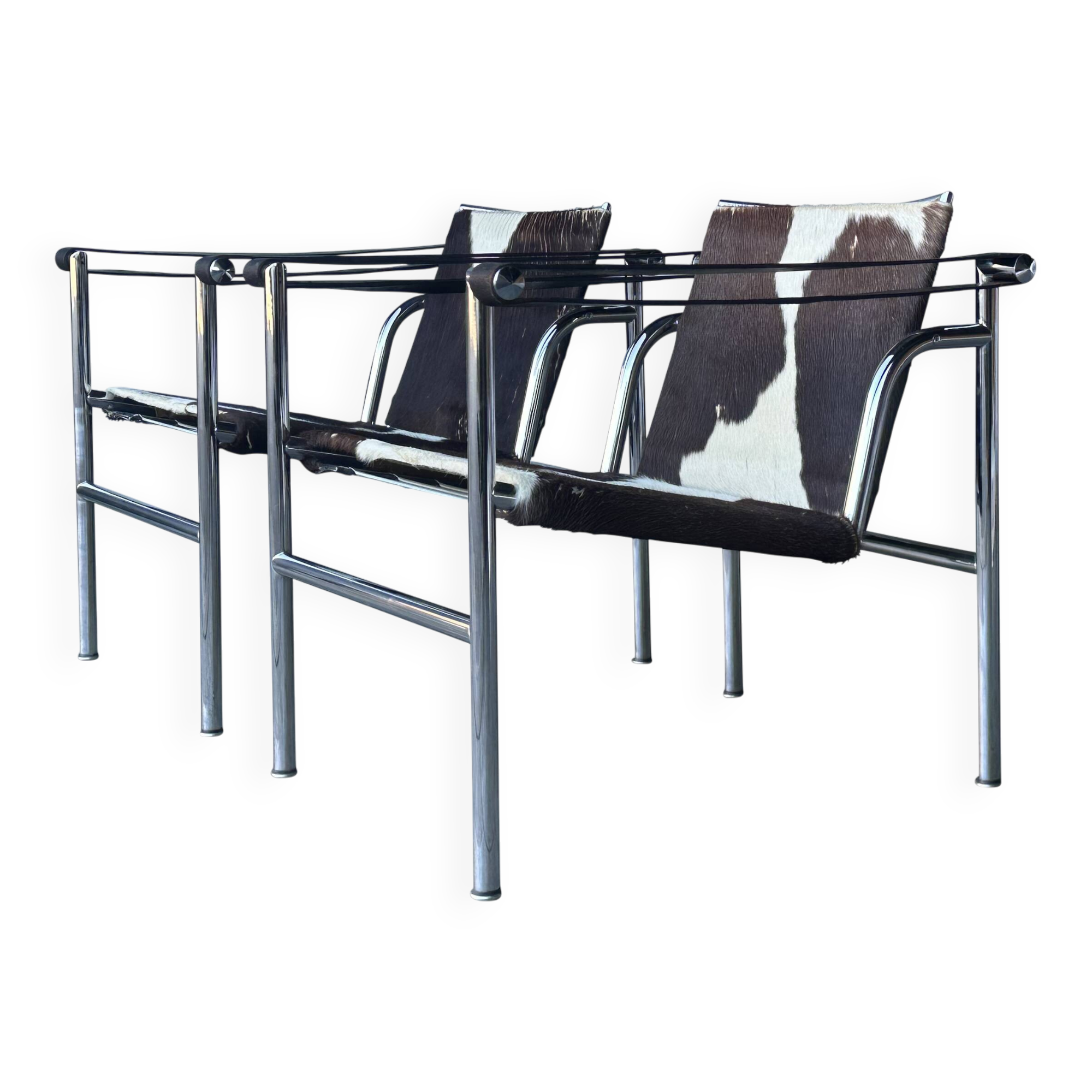 Early number LC1 ponyskin armchair by Le Corbusier et al for Cassina 1970s