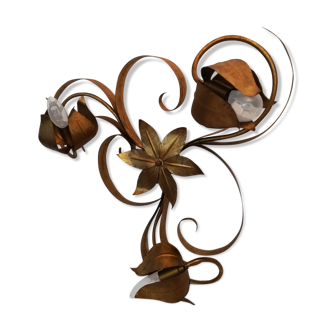 Floral vintage metal wall sconce