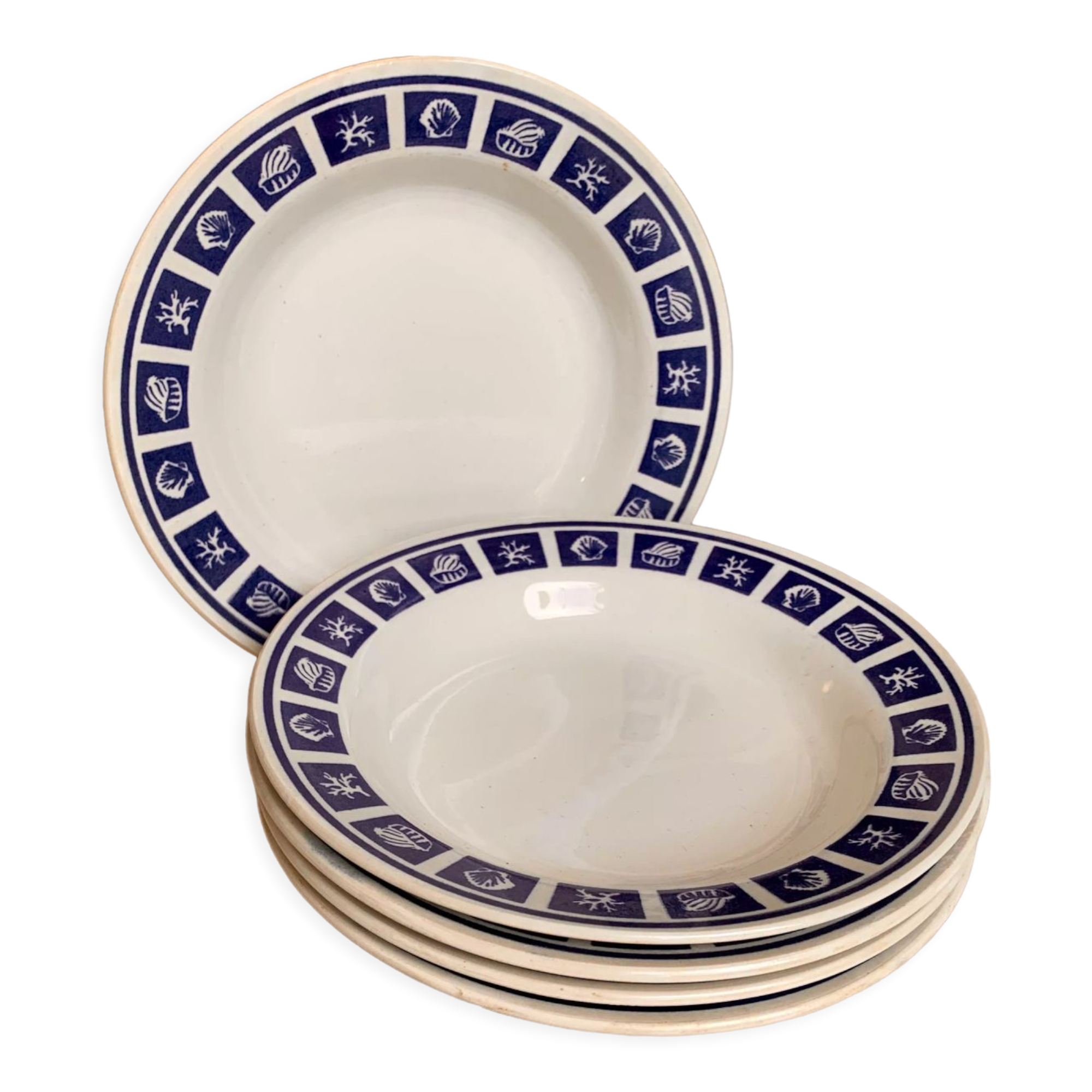 Vintage plates sea pattern