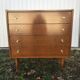 Old chest of drawers 4 drawers wood feet compass 70s vintage scandinavian