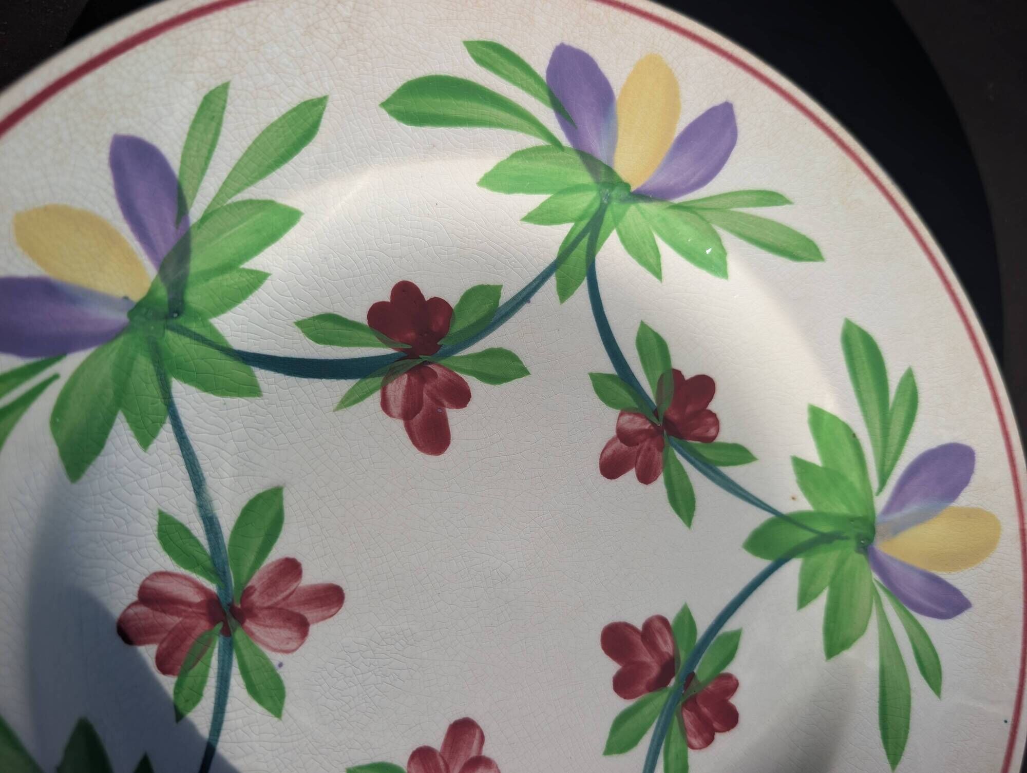 Old plate 1083 SARREGUEMINES FLOWERS CREUSE