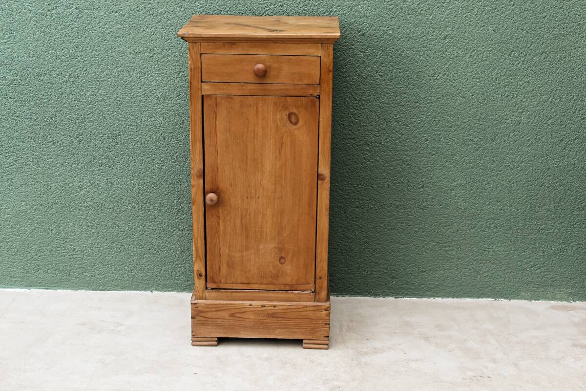 Pitch pine bedside table