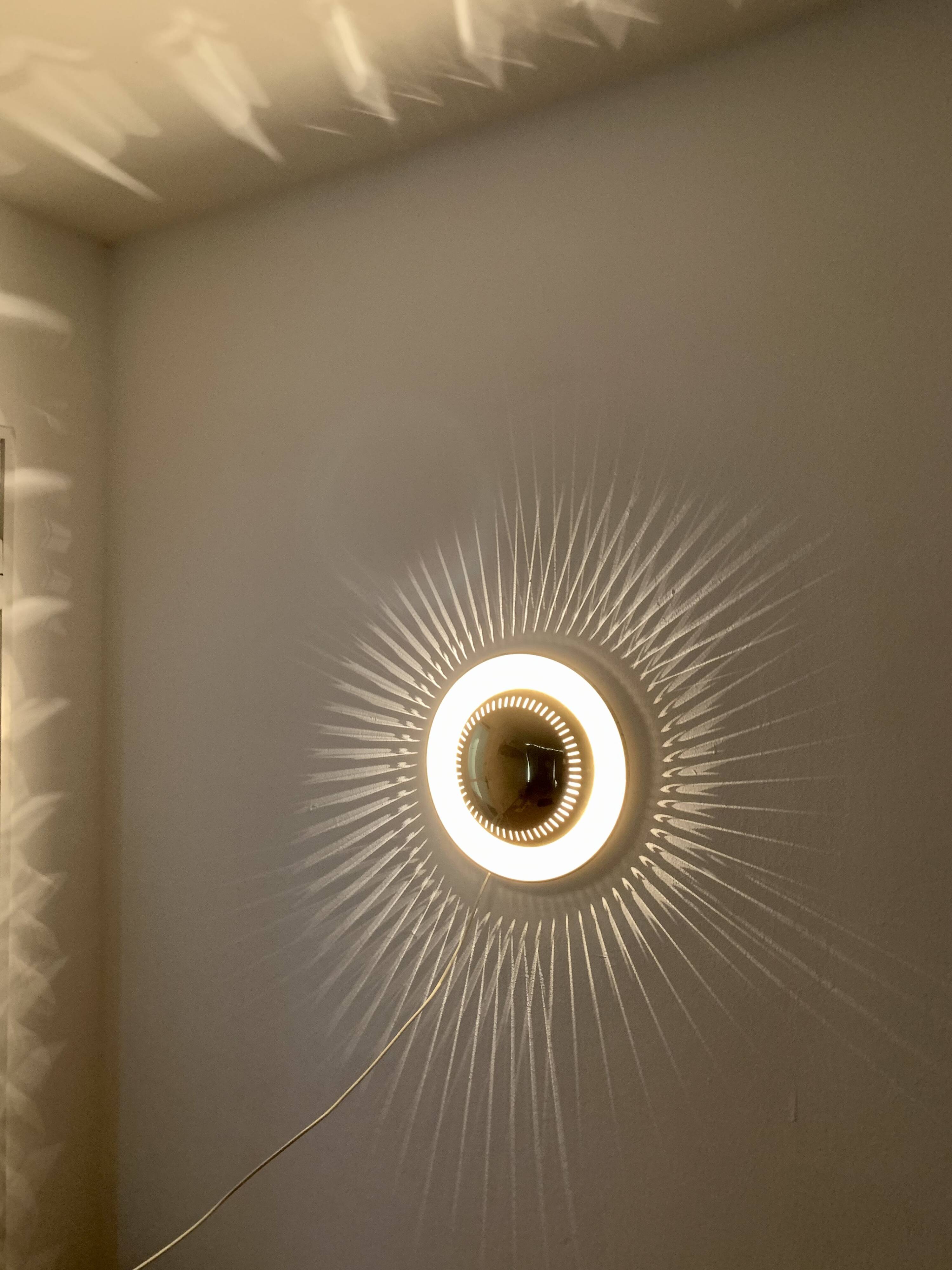 Italian Sunburst Wall Lamp or Flush Light