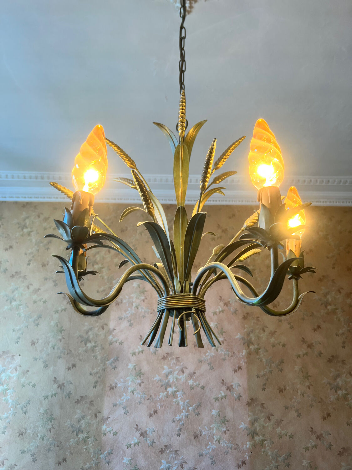 Vintage ear of wheat chandelier