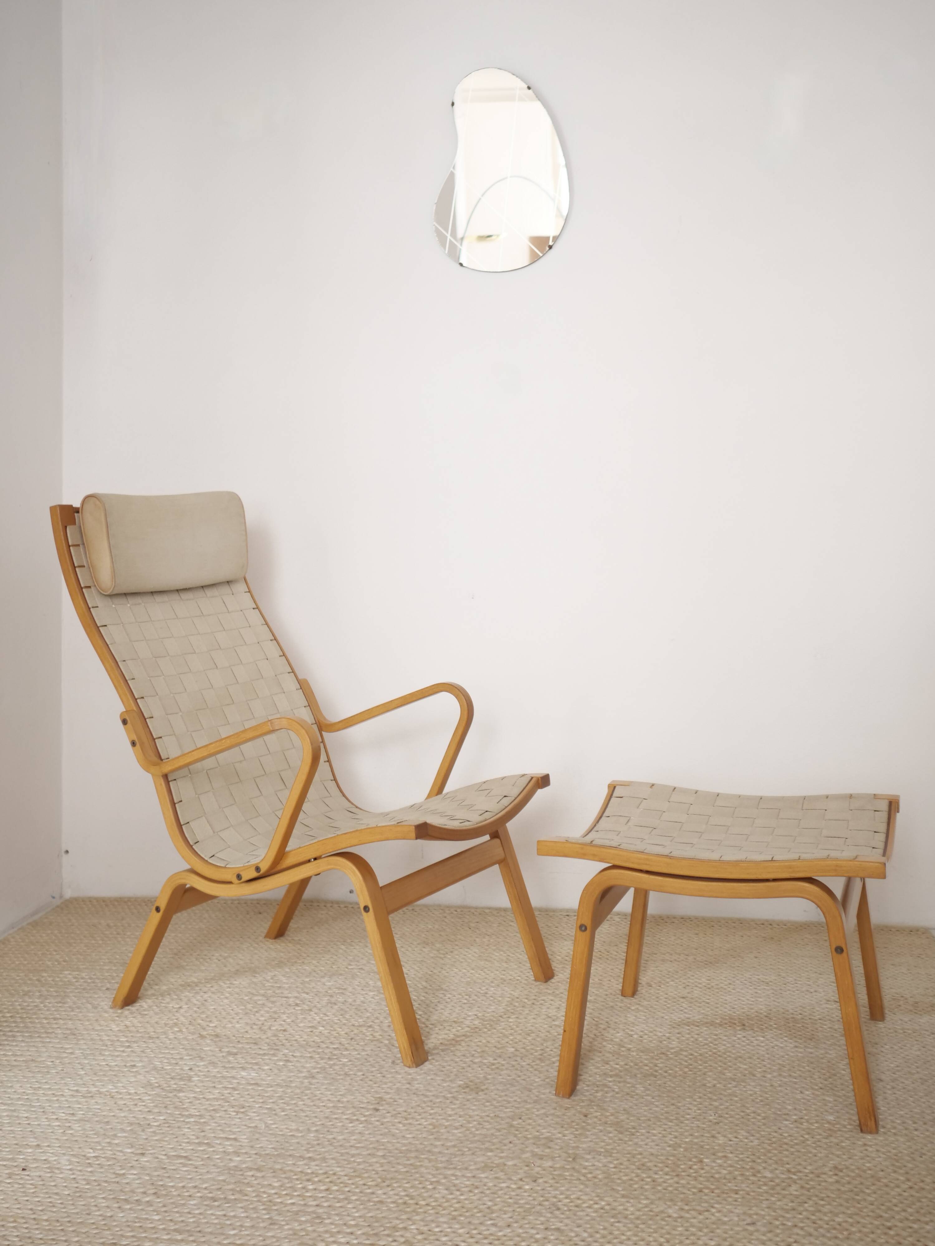 Fauteul Scandinave Finn Ostergaard avec ottoman