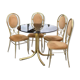 Chaises et table en laiton italien vintage par Paolo Salice, années 1970, Set de 5