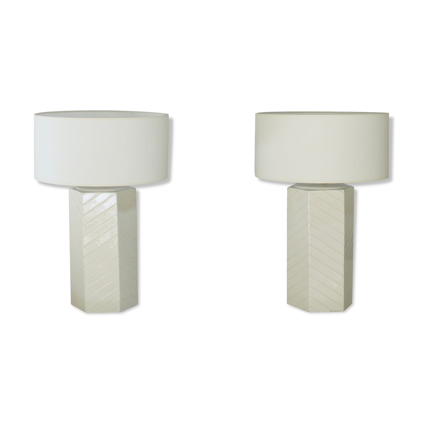 Paire de lampes en céramique 1980s