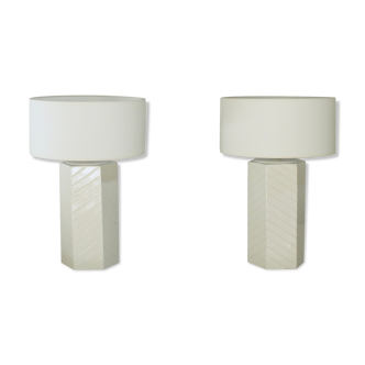 Pair of ceramic lamps 1980s