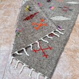Moroccan Flat Woven Kilim Rug - Small Berber Kilim Rug - Woven Tribal Moroccan Patterns