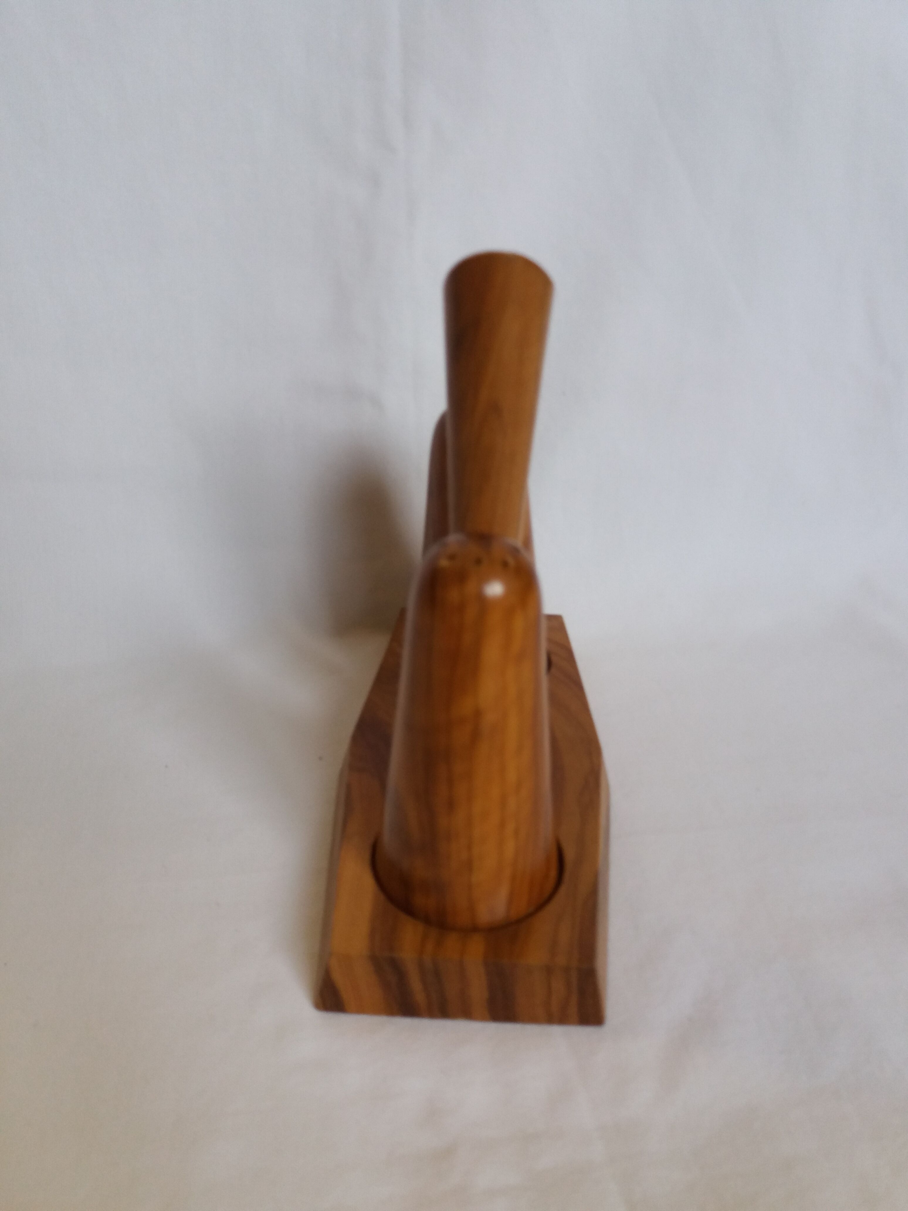 Pepper shaker in olive wood Art Deco style