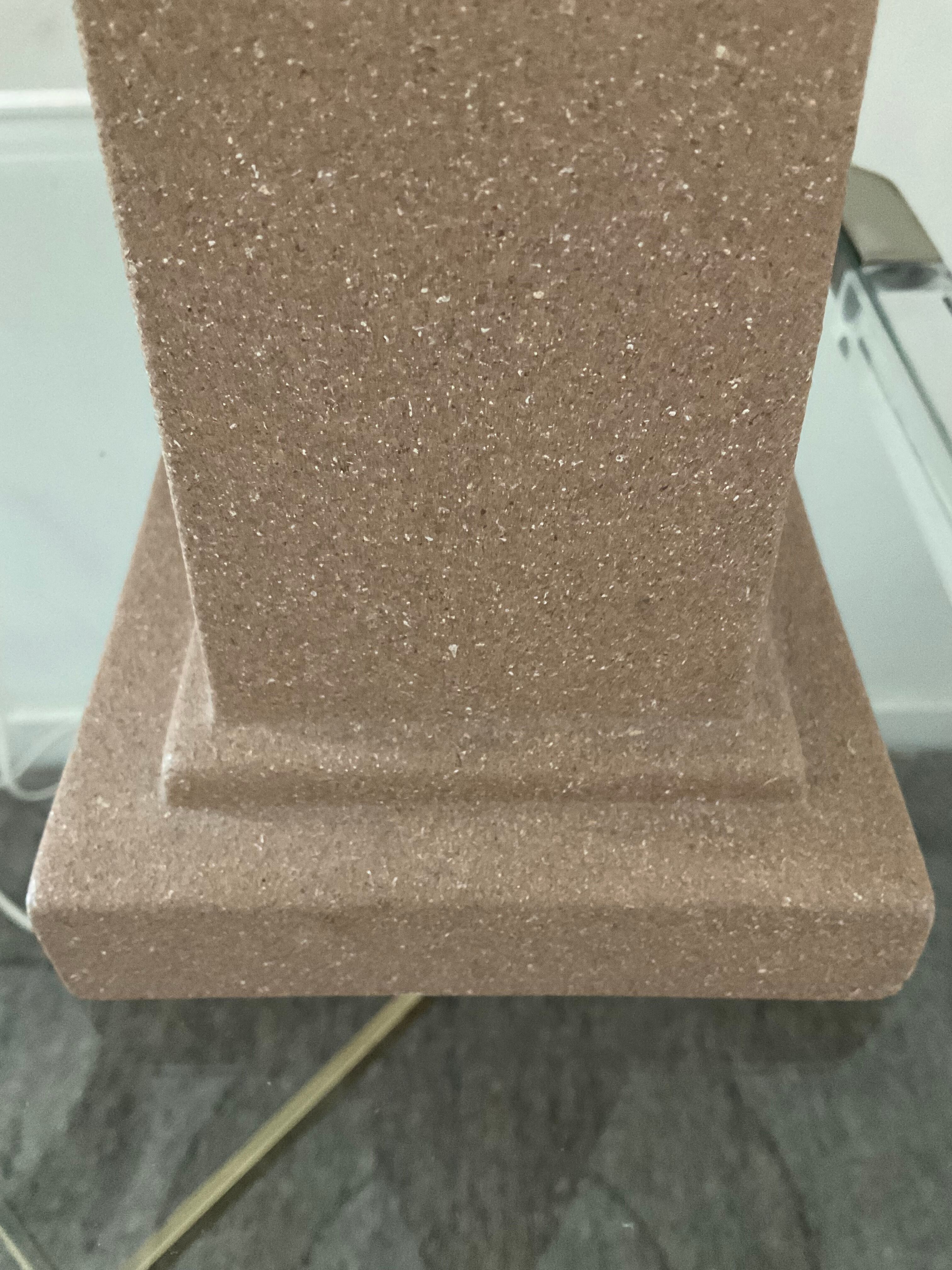 Pair of vintage terracota ceramic column lamps