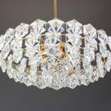 Impressive brass and crystal glass chandelier by Kinkeldey, Germany, 1970s.