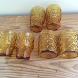 Set of 6 amber glasses