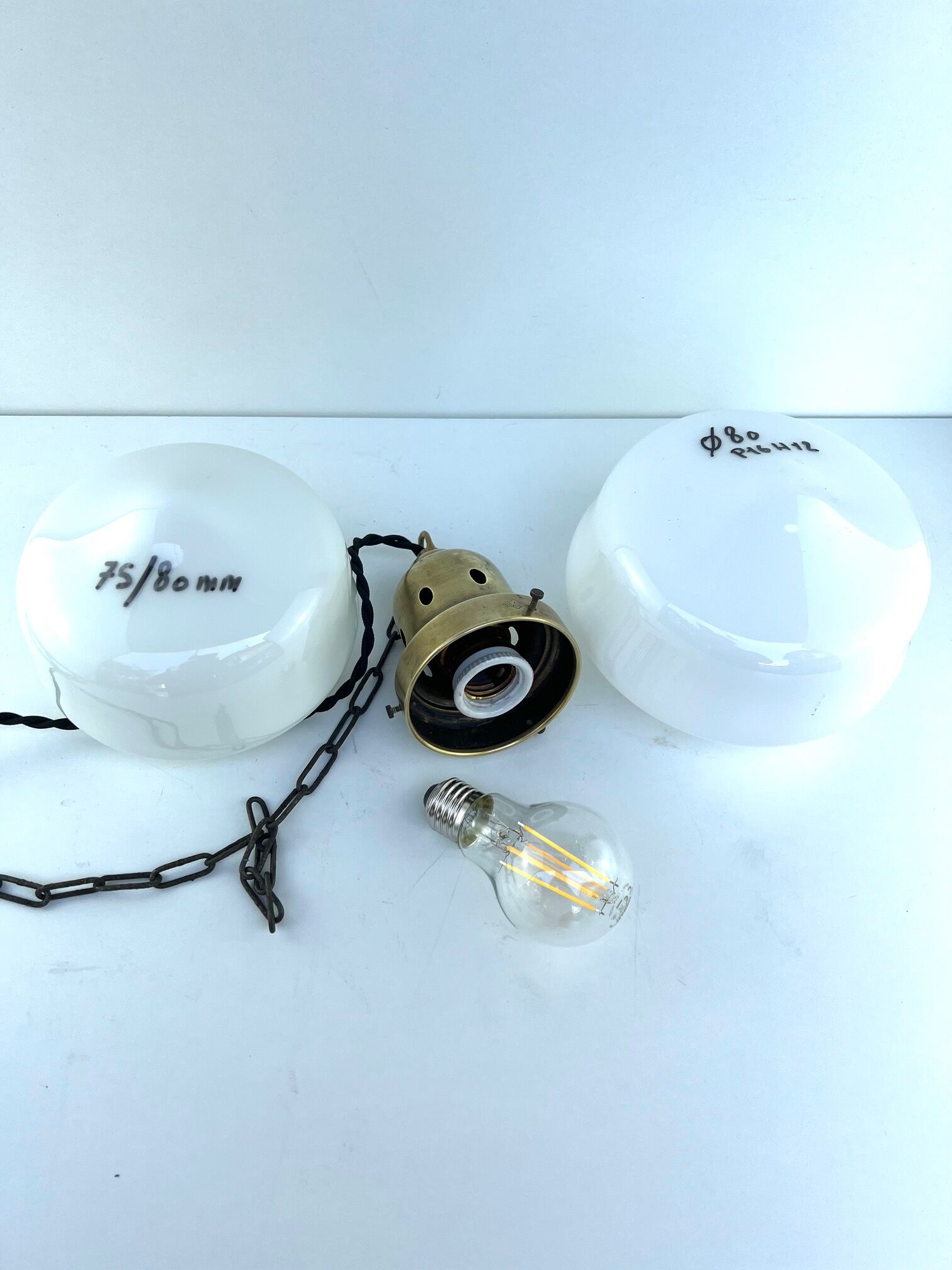 Chandelier 1920 opaline brand bag paris petit modele