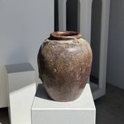 Large traditional Indonesian clay pot featuring a dragon.