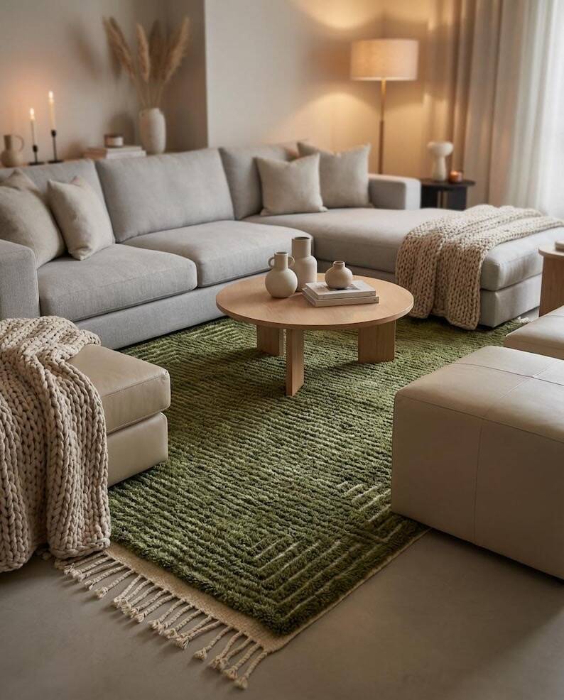 Handmade traditional Berber rug in wool, size 100/200 cm.